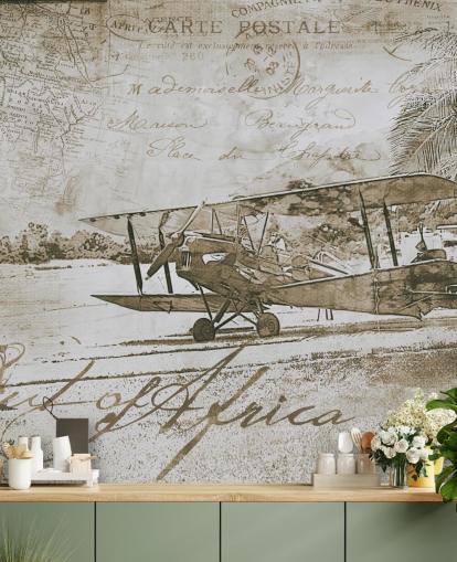 ilustración vintage de un fondo de pantalla de avión