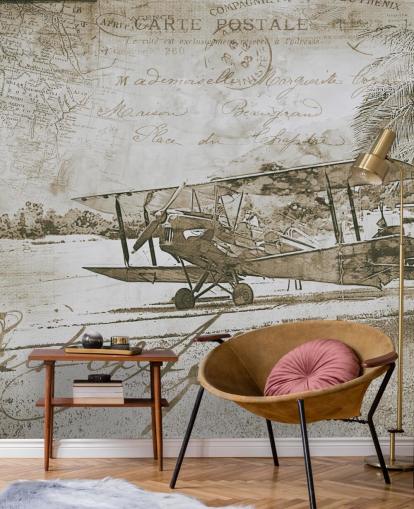 ilustración vintage de un fondo de pantalla de avión