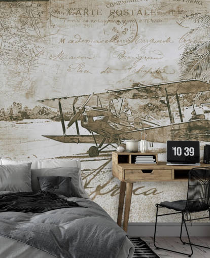 vintage illustration av ett flygplan tapeter vintage illustration av ett flygplan tapeter