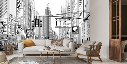 New York City Skyline Black And White Wallpaper