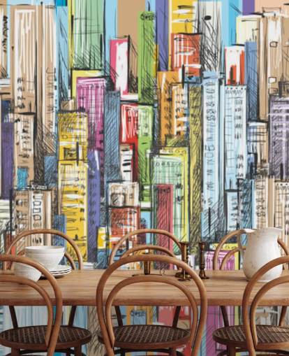 illustrated colourful city blocks wallpaper illustrated colourful city blocks wallpaper