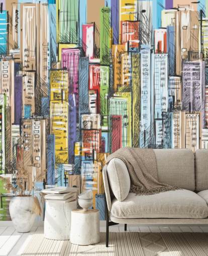 illustrated colourful city blocks wallpaper illustrated colourful city blocks wallpaper