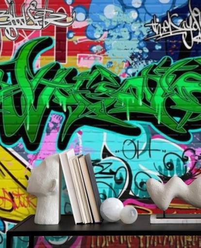 Carta da parati Graffiti Art Urban Green Carta da parati Graffiti Art Urban Green