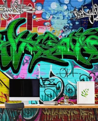 Carta da parati Graffiti Art Urban Green