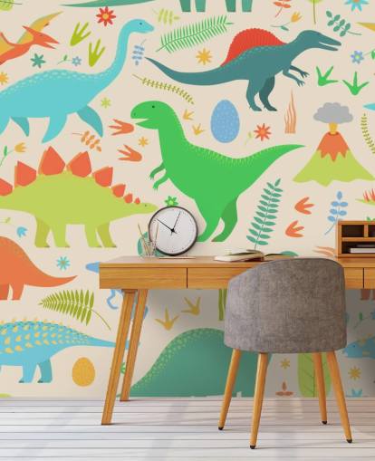 värikäs sarjakuva dinosaurukset taustakuva