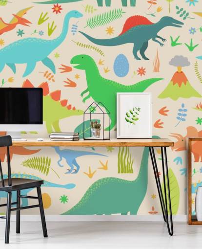 colorful cartoon dinosaurs wallpaper