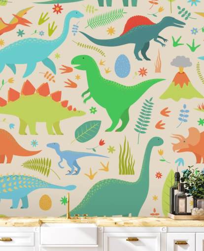 fond d'écran coloré de dinosaures de dessins animés fond d'écran coloré de dinosaures de dessins animés