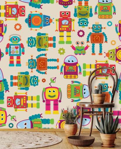 Colorful Cartoon Robots Wallpaper Colorful Cartoon Robots Wallpaper