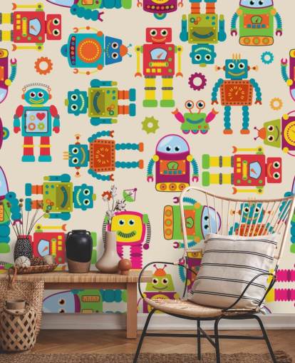Colorful Cartoon Robots Wallpaper Colorful Cartoon Robots Wallpaper