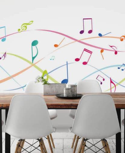 colorful customizable music wall mural called Colorful Music Notes for music classrooms