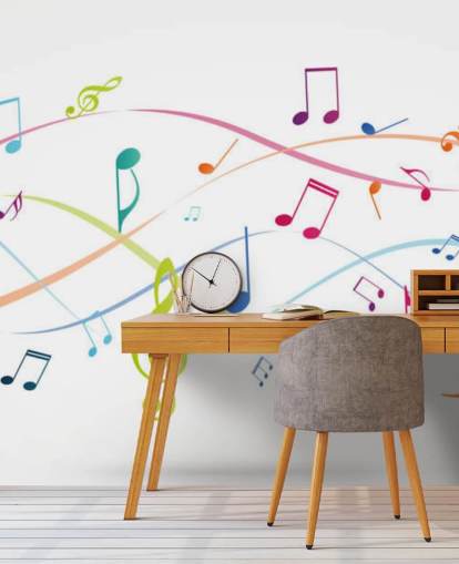 colourful customisable music wall mural called Colourful Music Notes for music classrooms