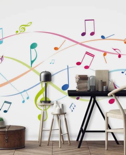 colourful customisable music wall mural called Colourful Music Notes for music classrooms