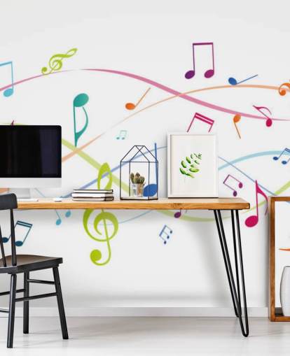colourful customisable music wall mural called Colourful Music Notes for music classrooms