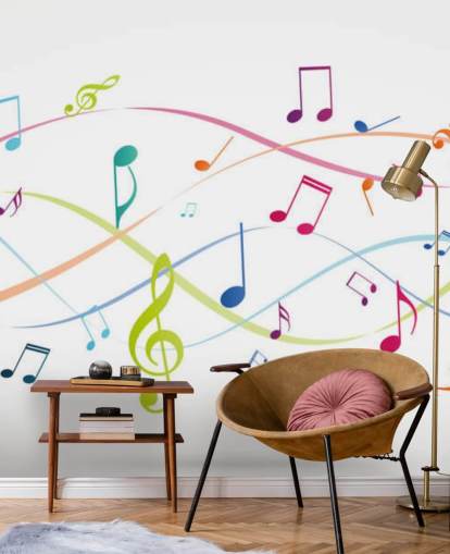 colourful customisable music wall mural called Colourful Music Notes for music classrooms colourful customisable music wall mural called Colourful Music Notes for music classrooms