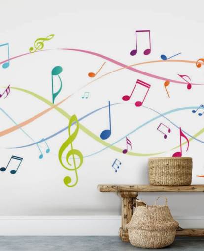 colourful customisable music wall mural called Colourful Music Notes for music classrooms