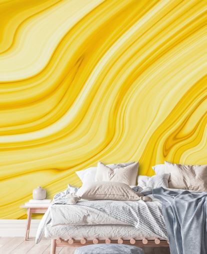 geel marmer geode behang