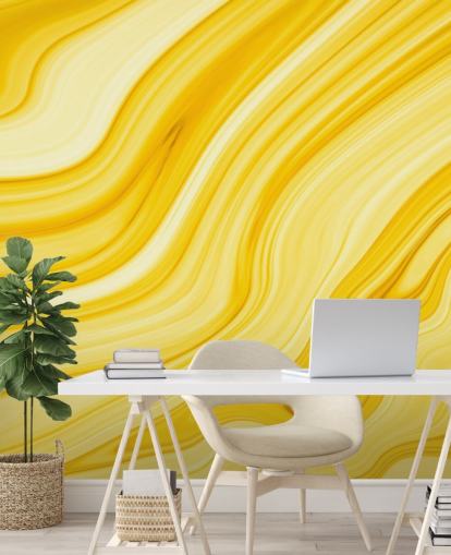 papier peint géode en marbre jaune
