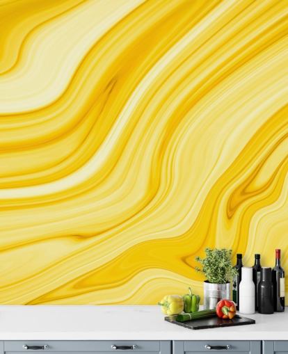 papier peint géode en marbre jaune