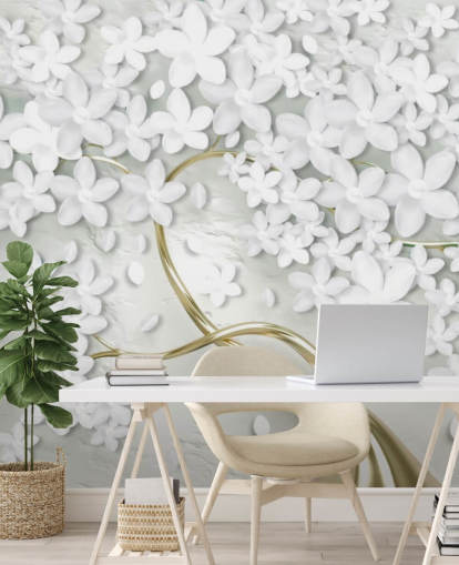 white flowers on gold tree trunk wallpaper white flowers on gold tree trunk wallpaper