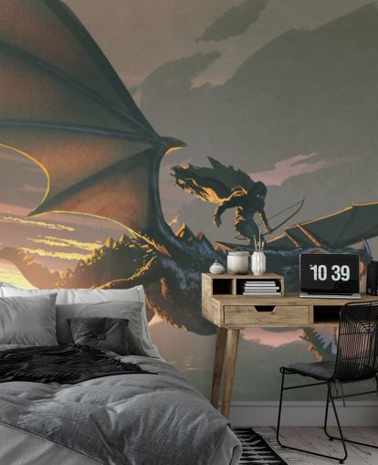 roaring dragon with fire throat wallpaper