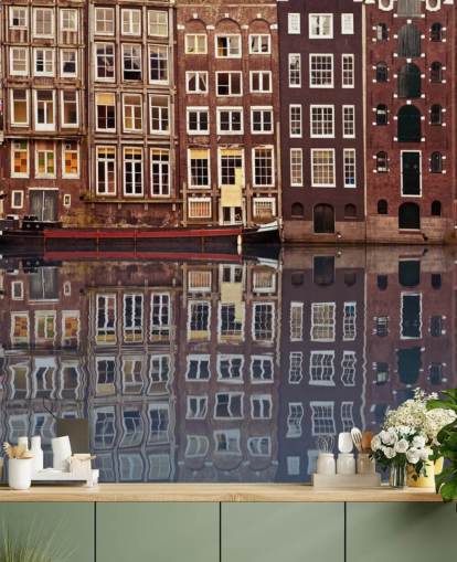 oud amsterdam houses behang