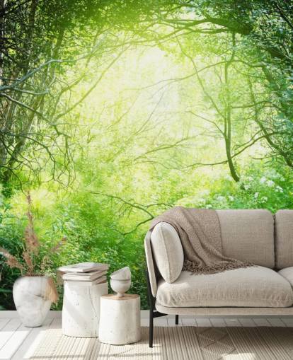 Sunlit Forest Behang