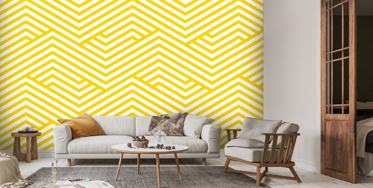 yellow and grey chevron wallpaper