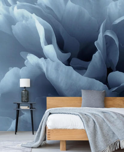 close up of pale blue peony wallpaper