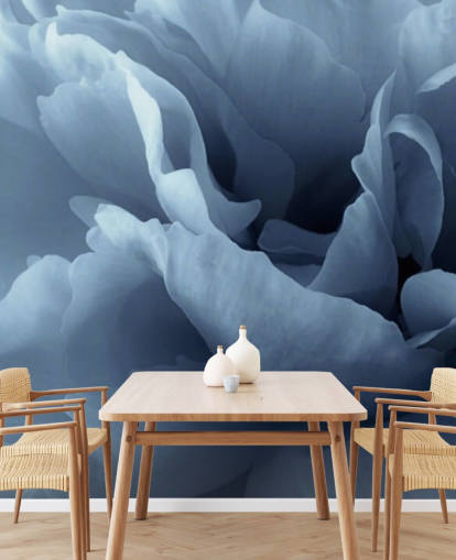 close up of pale blue peony wallpaper