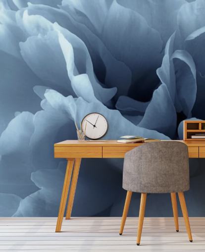 close up of pale blue peony wallpaper