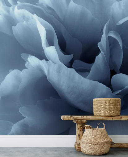 close up of pale blue peony wallpaper