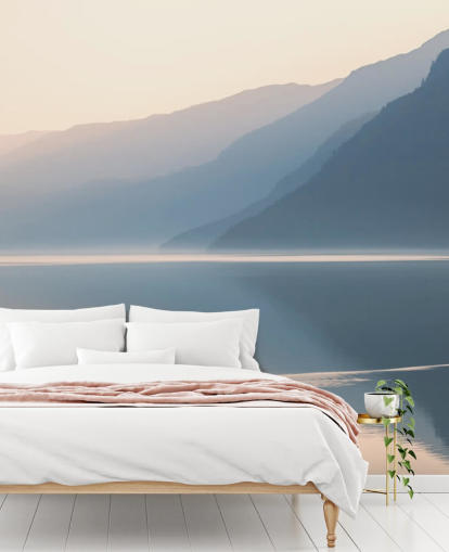 Fondo de pantalla de misty still lake and mountains Fondo de pantalla de misty still lake and mountains