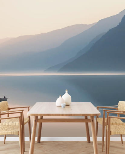 misty still lake and mountains wallpaper misty still lake and mountains wallpaper