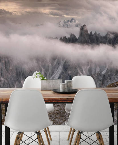 vista enevoada do papel de parede da montanha dolomita vista enevoada do papel de parede da montanha dolomita