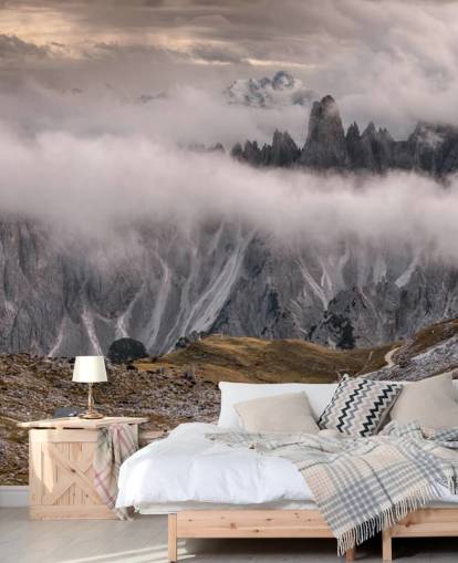 tåget udsigt over dolomit bjerg tapet