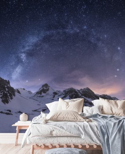 luminen vuoret tähtitaivas taustakuva