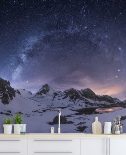 luminen vuoret tähtitaivas taustakuva