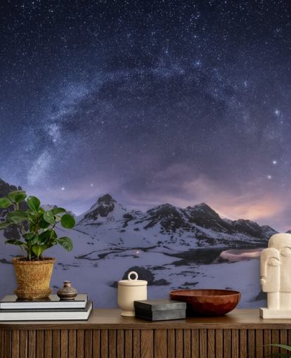 snowy mountains with starry sky wallpaper snowy mountains with starry sky wallpaper