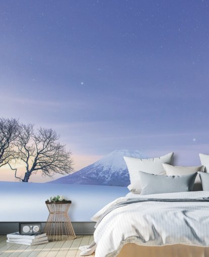 paisagem de neve e papel de parede de montanha