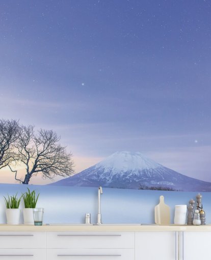 snowy landscape and mountain wallpaper