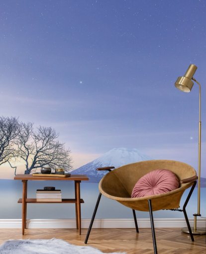 carta da parati paesaggio innevato e montagna