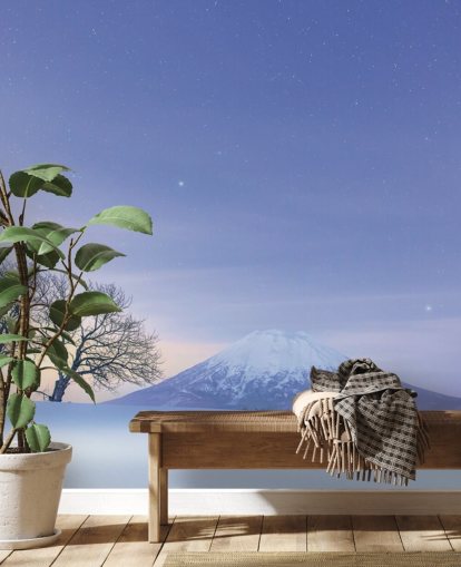 carta da parati paesaggio innevato e montagna