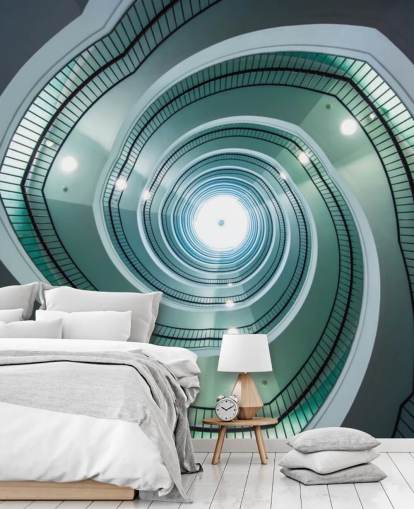 off-white and green shade stairway tunnel wallpaper off-white and green shade stairway tunnel wallpaper