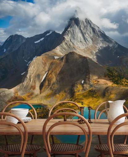 fondo de pantalla de montaña canadiense en otoño con lagos