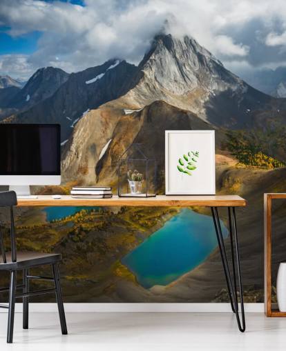 montagna canadese in autunno con carta da parati laghi