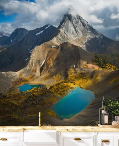 kanadischer Berg im Herbst mit Seen Tapete kanadischer Berg im Herbst mit Seen Tapete