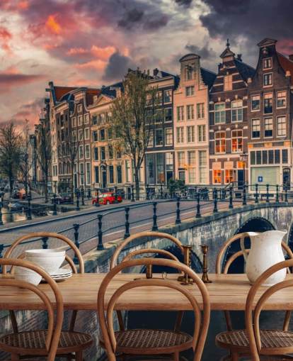 amsterdam bridge and houses at sunset wallpaper amsterdam bridge and houses at sunset wallpaper