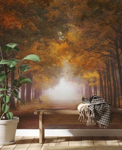 herfst oranje bos behang herfst oranje bos behang