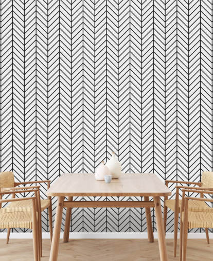 carta da parati personalizzata a spina di pesce in bianco e nero chiamata Monochrome Herringbone carta da parati personalizzata a spina di pesce in bianco e nero chiamata Monochrome Herringbone