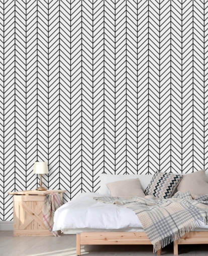 carta da parati personalizzata a spina di pesce in bianco e nero chiamata Monochrome Herringbone carta da parati personalizzata a spina di pesce in bianco e nero chiamata Monochrome Herringbone